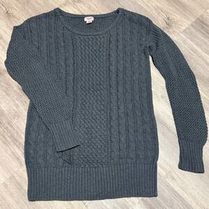 Mossimo Supply Co. Gray Cable Knit Sweater Long‎ Sleeve Crew Neck Size M